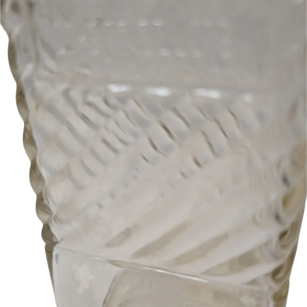 Old Mr Boston Decanter Bottle Swirl Vintage Fine Liquor Clear Textured Glass SEE